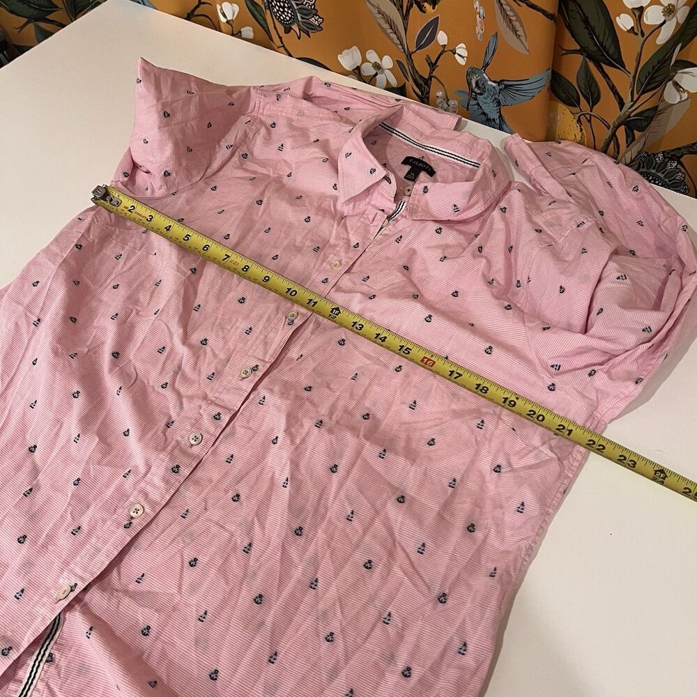 Talbots Preppy Nautical Novelty Anchor Sailboat Long Sleeve Button-Up Shirt XL - Picture 6 of 6